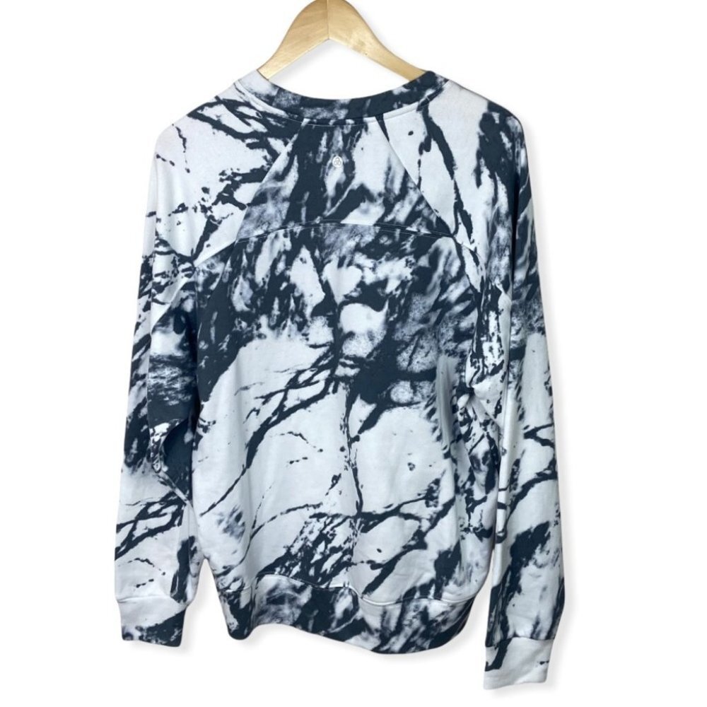 NWT Nordstrom Zella Jamie Ink Splatter Crew Sweatshirt Size Medium Oversize Boho - Picture 5 of 10